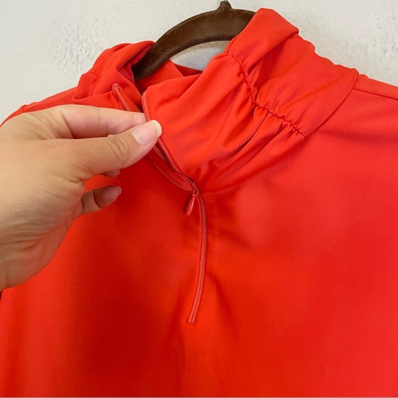 Jude Connally 1/4 Zip Long Sleeves Sporty High Neck Top Orange Size M - Picture 2 of 7
